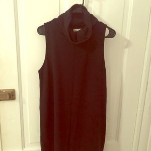 Large Leith Black Sleeveless Turtleneck Dress